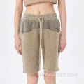 Summer high street washed distressed terry shorts